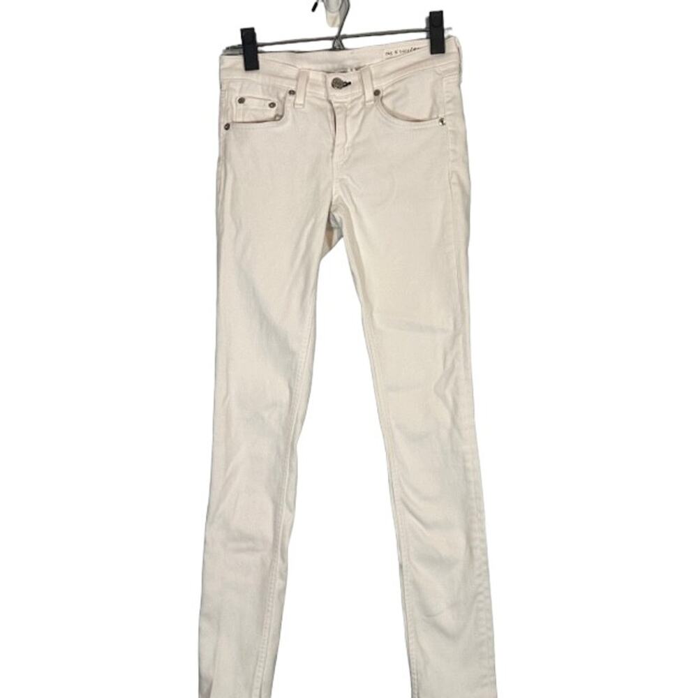 Rag & Bone Women’s Bright White Skinny Ankle Denim Jeans Size 25